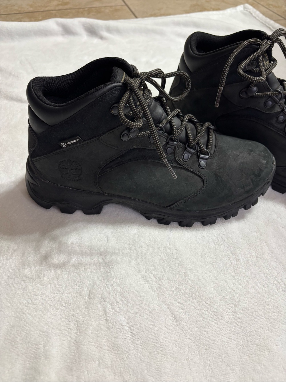Timberland Men's Black Lace-Up Waterproof Hiking Boots